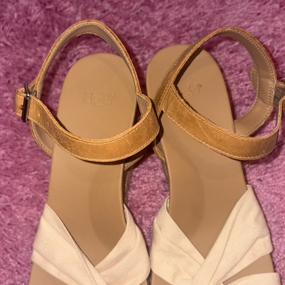 UGG Joslyn Wedge Cream Tan Sandals Size 8 - Picture 5 of 7